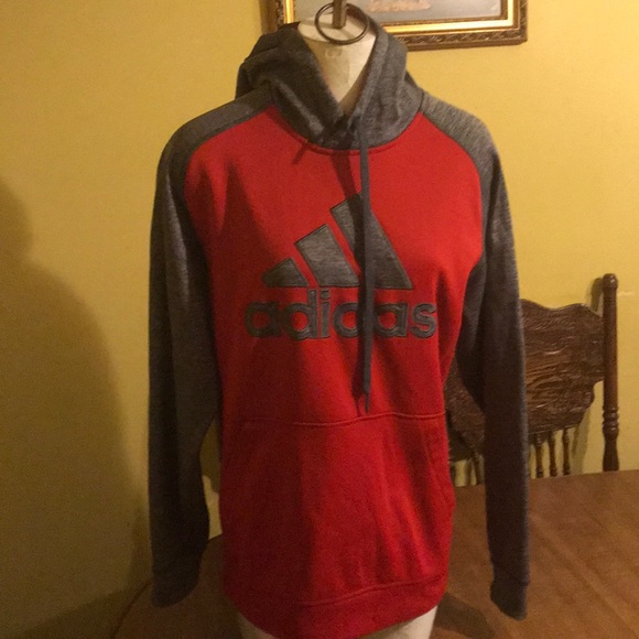 Adidas Jacket size Medium; gray and burgundy - Picture 2 of 10